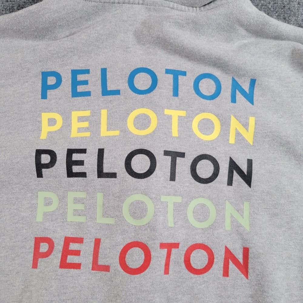 Peloton Hoodie Mens M Full Zip Gray Fleece Cotton Workout Exercise‎ Jogging